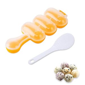 Rice Ball Mold with Spatula - DIY Sticky Rice Molds Large Ball Mold Kitchen Tool Rice Ball Maker Shake with Mini Rice Scoop - Rice Roll Shaker Ball Maker Rice Ball Maker Shake for Kids