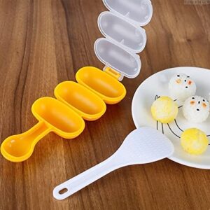 Rice Ball Mold with Spatula - DIY Sticky Rice Molds Large Ball Mold Kitchen Tool Rice Ball Maker Shake with Mini Rice Scoop - Rice Roll Shaker Ball Maker Rice Ball Maker Shake for Kids