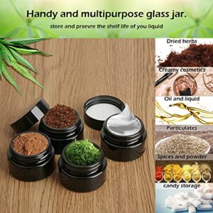 SKMZ 12PCS UV Protection Small Glass Jars With Lids Reusable 5ml Black Food Glass Bottle Mini Airtight Container For Oil Salve leaf Storage 1 Wax Carving Tools - 5g black