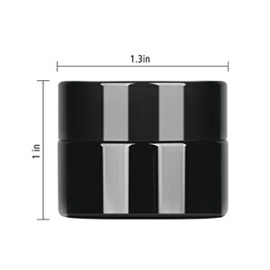 SKMZ 12PCS UV Protection Small Glass Jars With Lids Reusable 5ml Black Food Glass Bottle Mini Airtight Container For Oil Salve leaf Storage 1 Wax Carving Tools - 5g black