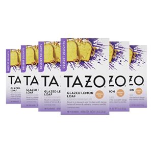 tazo glazed lemon loaf herbal tea bags, aromatic blend, caffeine-free, 15 tea bags, 6 count