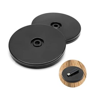 jersvims 2pcs 4 inch acrylic cabinet turntable platter, black turntable organizer round rotating plate for kitchen pantry cabinet desk rack spice cake cookie decorating