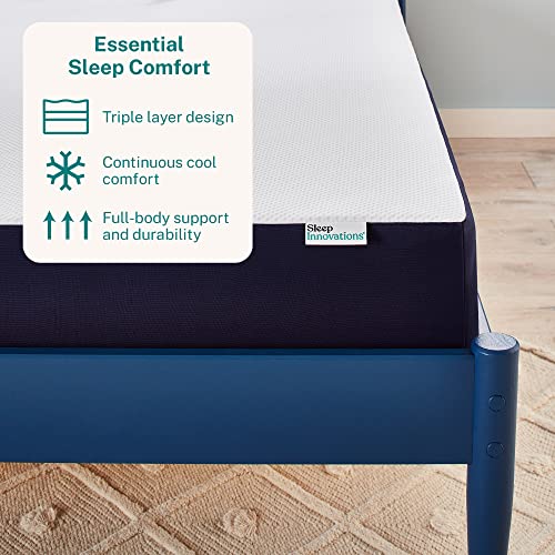 Sleep Innovations Marley 10 Inch Cooling Gel Memory Foam Mattress with Airflow Channel Foam for Breathability, Full Size, Bed in a Box, Medium Firm Support