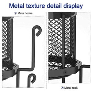 Auledio 3 Tier Countertop Tree Stand Organizer with Storage Basket,15 Mug Capacity Holder for Coffee, Glasses, and Cups, Black