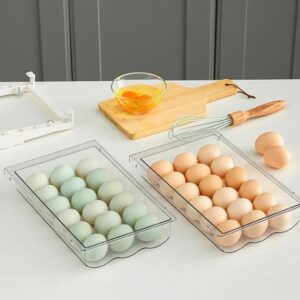 Cool Cook Refrigerator Organizer Bins with Handle, Pull-Out Fridge Drawer Organizer, Freely Pullable Refrigerator Storage Box with.Fridge Egg Drawers