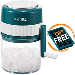 manba ice shaver and snow cone machine – premium portable ice crusher and shaved ice machine with free ice cube trays – bpa free