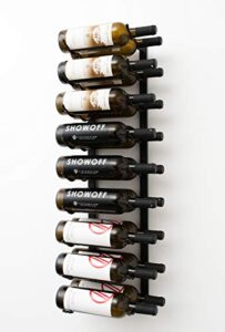 vintageview w series (3 ft) – 18 bottle wall mounted wine rack (satin black) stylish modern wine storage with label forward design