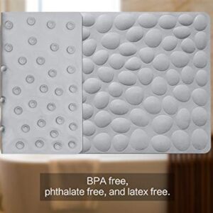 Non-Slip Bathtub Mat OTHWAY Soft Rubber Bathroom Bathmat with Strong Suction Cups (Grey)