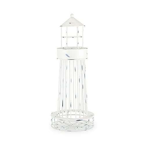 Twine 5599 Lighthouse Wine Cork Holder and Farmhouse Home Decor Kitchen Accessory, Set of 1, White