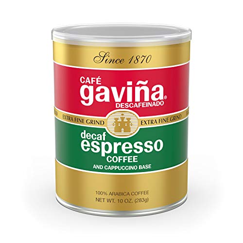 Cafe Gavina Decaf Espresso Roast Extra Fine Ground Coffee, 100% Arabica, 10-Ounce Can