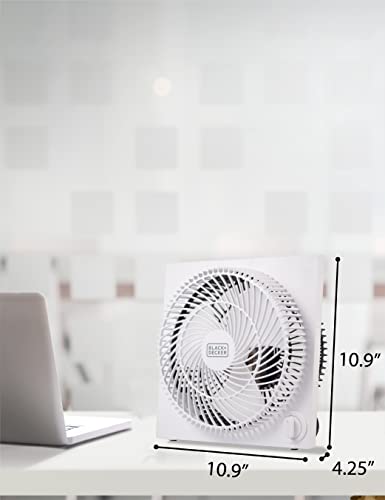 BLACK+DECKER Mini â€“ Tabletop Quiet 9 Inch Desk Box Fans Frameless BFB09W White