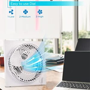 BLACK+DECKER Mini â€“ Tabletop Quiet 9 Inch Desk Box Fans Frameless BFB09W White