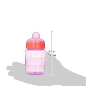 Philips AVENT My Easy Sippy Cup with Soft Spout and Spill-Proof Design, Pink/Purple, 9oz, SCF553/23 (Pack of 2)