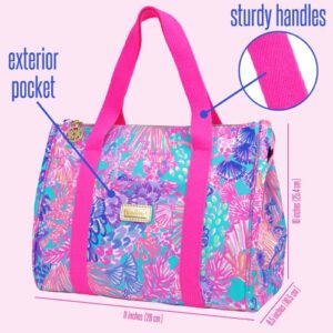 Lilly Pulitzer Thermal Insulated Lunch Cooler Large Capacity, Women's Lunch Bag with Storage Pocket and Shoulder Straps, Splendor in the Sand