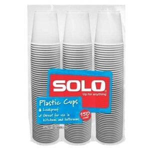 solo 3-ounce plastic bathroom cups, 150-count package (150)