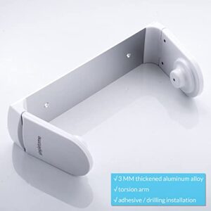 simpletome ONE Hand Tear Paper Towel Holder Under Cabinet Adhesive or Drilling Installation Aluminum Alloy + ABS (White)