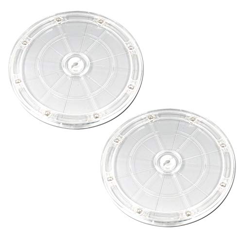 MY MIRONEY Heavy Duty Lazy Susan Turntable Organizer 7" Clear Acrylic Rotating Swivel Stand with Steel Ball Bearings for Spice Rack Cake Decorating TV Laptop Pack of 2