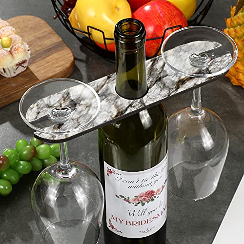 Jetec Wine Glass Holder Sublimation Blank Glass Holder Under Cabinet Stemware Wine Glass Holder Glasses Storage Holder DIY Picture Sublimation MDF Blanks for Couple Lovers Friends (2)