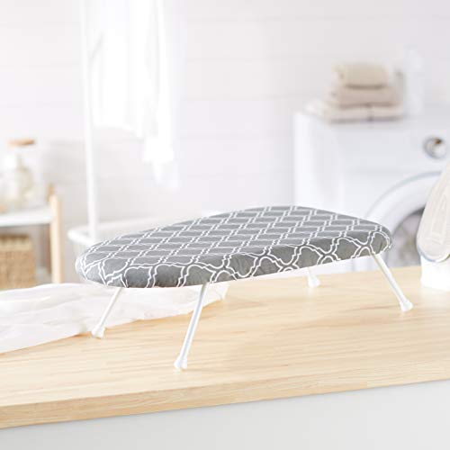 Amazon Basics Tabletop Ironing Board with Folding Legs - Trellis Removable Cover