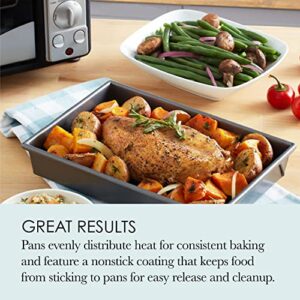 Chicago Metallic Non-Stick Toaster Oven Bakeware Set, 4-Piece, Carbon Steel