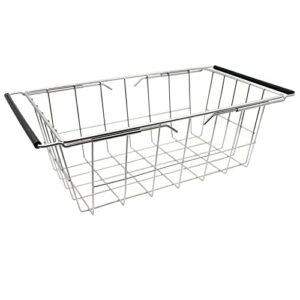 orgneas chest freezer organizer bin expandable deep freezer wire basket storage bin, stainless steel over the sink dish drying rack for kitchen