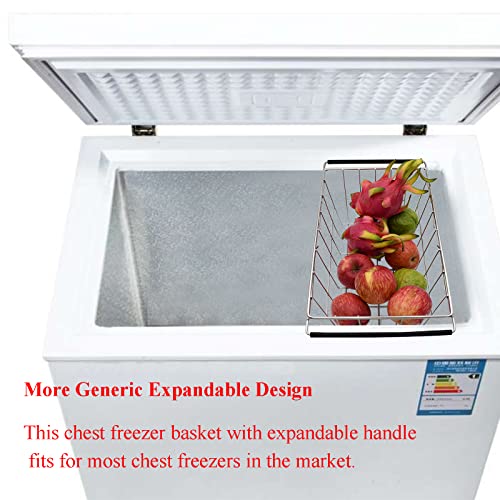 Orgneas Chest Freezer Organizer Bin Expandable Deep Freezer Wire Basket Storage Bin, Stainless Steel Over The Sink Dish Drying Rack for Kitchen