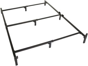 amazon basics metal bed frame, 9-leg base for box spring and mattress – queen, 79.5 x 60-inches, tool-free easy assembly