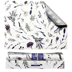 lavender scented drawer liners for dresser 8 sheets, cabinet liners for shelves, double-sided pattern shelf paper, non adhesive shelf liners for bathroom, & closets 16.5″ x 22.8″