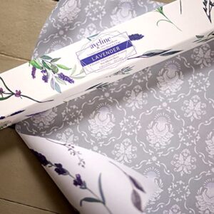 Lavender Scented Drawer Liners for Dresser 8 Sheets, Cabinet Liners for Shelves, Double-Sided Pattern Shelf Paper, Non Adhesive Shelf Liners for Bathroom, & Closets 16.5" X 22.8"