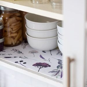 Lavender Scented Drawer Liners for Dresser 8 Sheets, Cabinet Liners for Shelves, Double-Sided Pattern Shelf Paper, Non Adhesive Shelf Liners for Bathroom, & Closets 16.5" X 22.8"