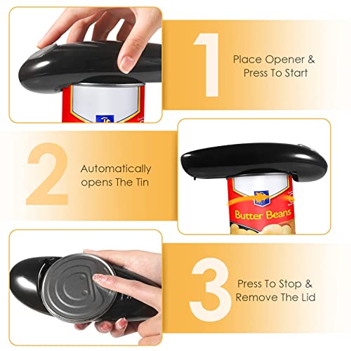 Electric Can Opener, Open Your Cans with A Simple Push of Button, Automatic Can Opener Smooth Edge, Electric Can Openers for Kitchen Arthritis and Seniors, Best Kitchen Gadget for Almost Size Can