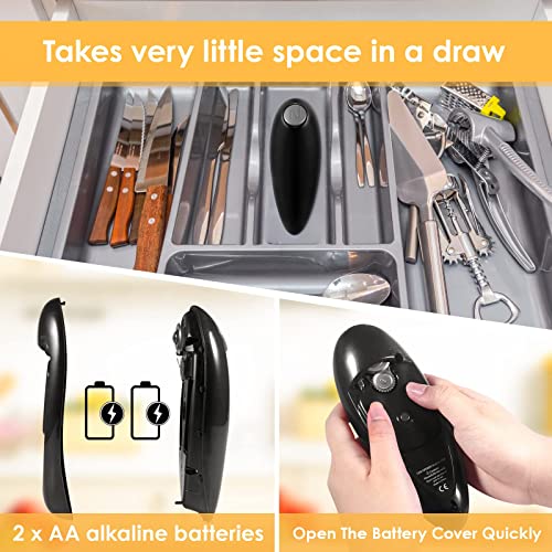 Electric Can Opener, Open Your Cans with A Simple Push of Button, Automatic Can Opener Smooth Edge, Electric Can Openers for Kitchen Arthritis and Seniors, Best Kitchen Gadget for Almost Size Can