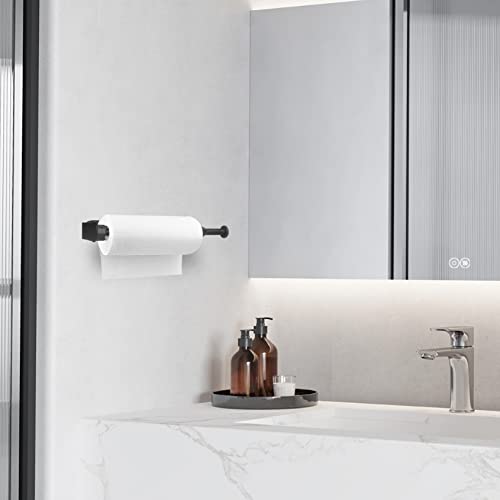 Paper Towel Holder, RIUORKIE Paper Towels Holder Under Cabinet With Damping Effect, Single-Hand Operable Kitchen Towel Holder, Under Counter Self Adhesive Paper Towel Holder For Kitchen Bathroom, Etc.