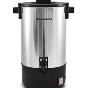 Elite Cuisine CCM-035 Maxi-Matic 30 Cup Electric Coffee Maker Urn, Removable Filter For Easy Cleanup, Two Way Dispenser with Cool-Touch Handles, Stainless Steel