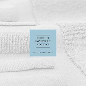 White Classic Luxury Bath Mat Floor Towel Set - Absorbent Cotton Hotel Spa Shower/Bathtub Mats [Not a Bathroom Rug] 22"x34" | 2 Pack | White