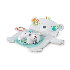 bright starts tummy time prop & play activity mat – polar bear, ages newborn +, 1 count (pack of 1)