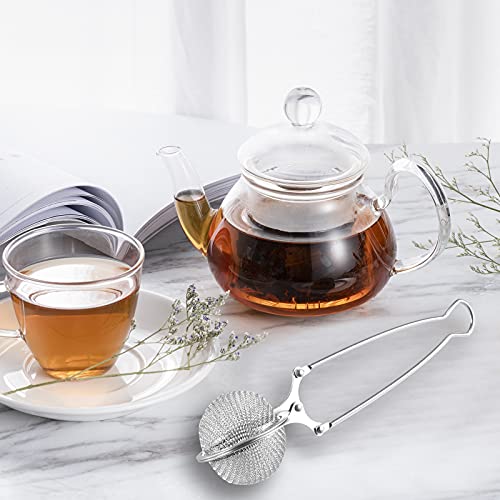 Snap Ball Tea Strainer, Exptolii 3 Pack Stainless Steel Tea Infuser Filter with Handle for Loose Leaf Tea, Spices, Seasonings