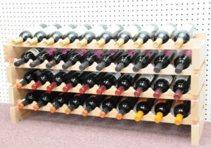 modular wine rack beechwood 40-120 bottle capacity 10 bottles across up to 12 rows newest improved model (40 bottles – 4 rows)