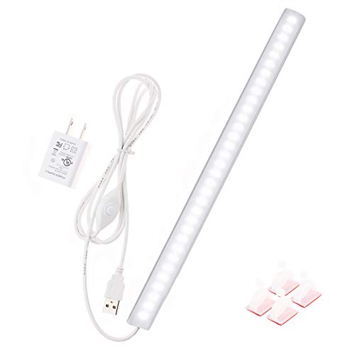 Under Cabinet Light, 12 Inch Plug in LED Closet Light with Memory Function, Cold White 6000K, Super Slim Dimmable Workbench Light, Under Counter Lights for Kitchen