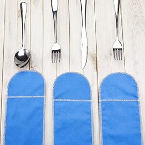 Silver Storage Bags Flatware Storage Blue Silver Flatware Storage Silverware Box Storage for Silver Tarnish Proof Silverware Cloth Storage Flatware Bags for Teaspoon Utensils Flatware (8 Pieces)