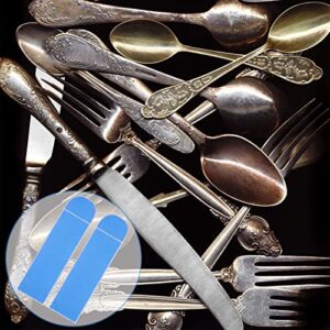 Silver Storage Bags Flatware Storage Blue Silver Flatware Storage Silverware Box Storage for Silver Tarnish Proof Silverware Cloth Storage Flatware Bags for Teaspoon Utensils Flatware (8 Pieces)