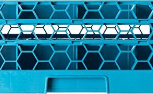 CFS RG16-214 OptiClean 16 Compartment Glass Rack with 2 Extenders, 4-7/16" Compartments, Blue (Pack of 3)