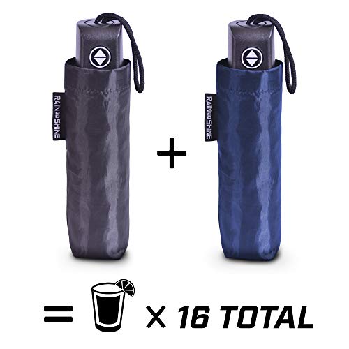 GoPong Rain or Shine Umbrella Flask 2 Pack - Hidden Alcohol Booze Bottles, Includes Funnel and Liquor Bottle Pour Spout