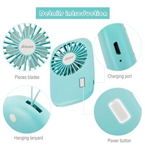 Aluan Handheld Fan Mini Fan Powerful Small Personal Portable Fan Speed Adjustable USB Rechargeable Eyelash Fan for Kids Girls Woman Man Home Office Outdoor Travel