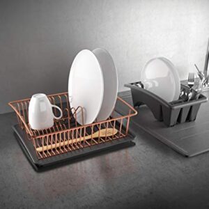 Metaltex Aquatex Copper Dish Drainer with Tray, Metal, Copper, 35x30x12 cm