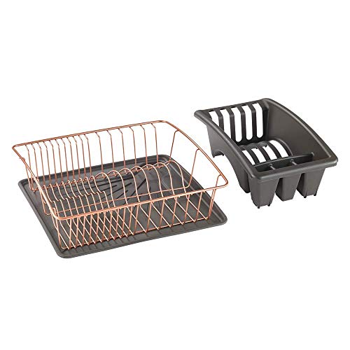 Metaltex Aquatex Copper Dish Drainer with Tray, Metal, Copper, 35x30x12 cm