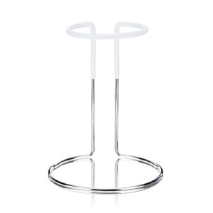 true wine decanter drying stand and holder essential accessory glassware rack for a spot-free finish, rubber coating protects glass, chrome plated iron, silver