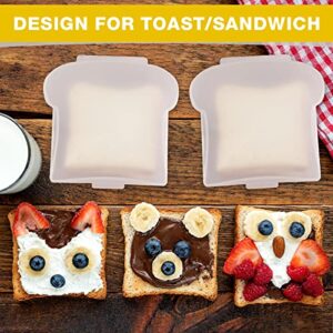 Potchen 8 Pieces 20 oz Toast Shape Sandwich Box Food Storage Containers Pp Lunch White Kids or Adult Holder Microwave and Freezer Safe for Meal Prep