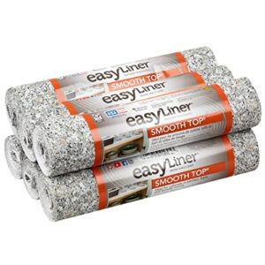 duck easyliner brand smooth top shelf liner, grey granite, 12 in. x 10 ft, 6 rolls, 10′