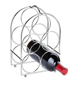 home basics tabletop wine rack, chrome, 5-bottle